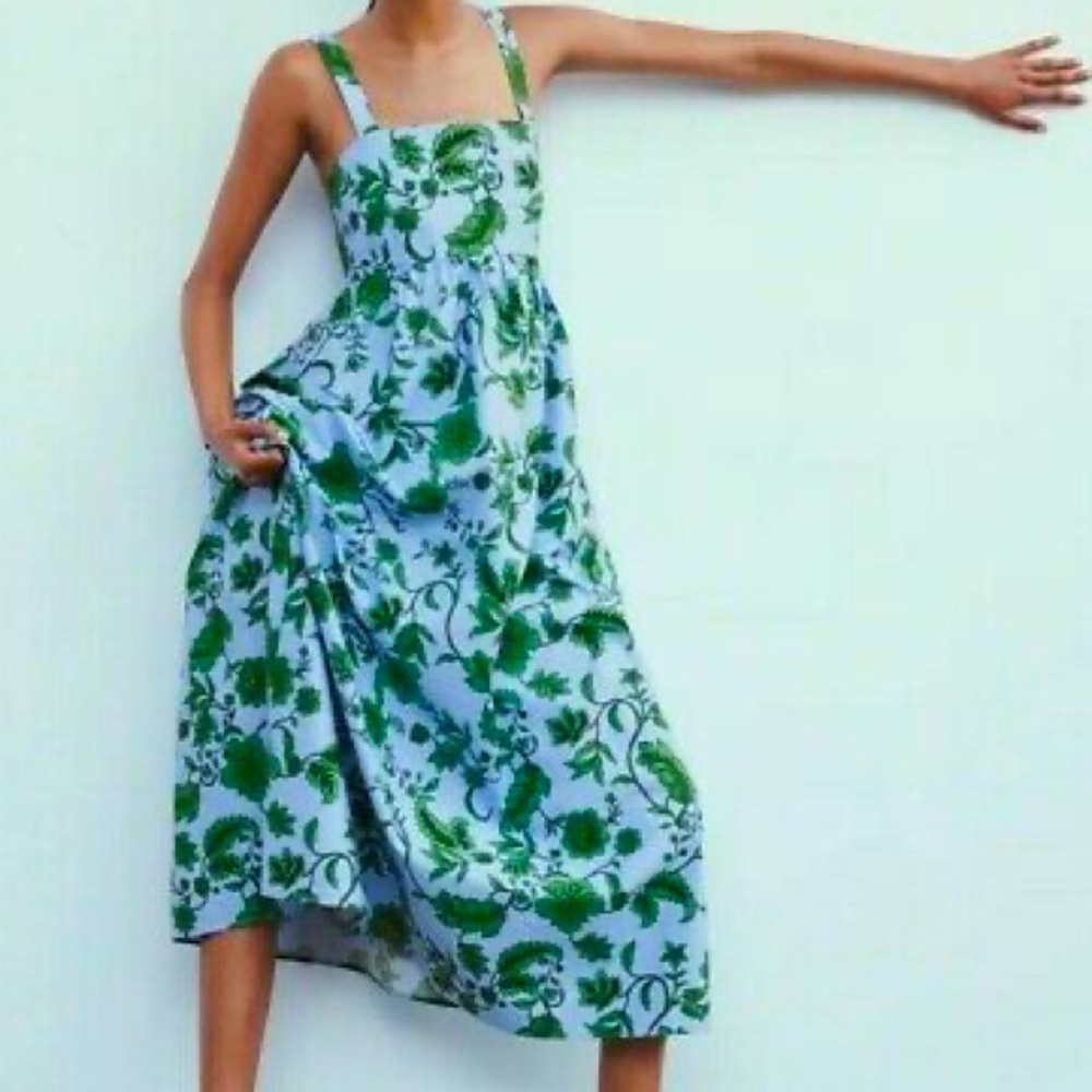Zara Poplin Maxi Dress with Pockets
